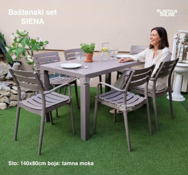 Baštenska garnitura Siena tamna moka