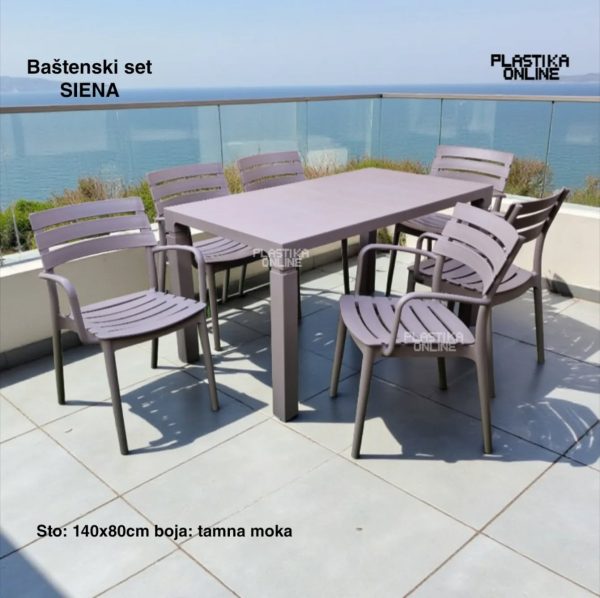 Baštenska garnitura Siena tamna moka