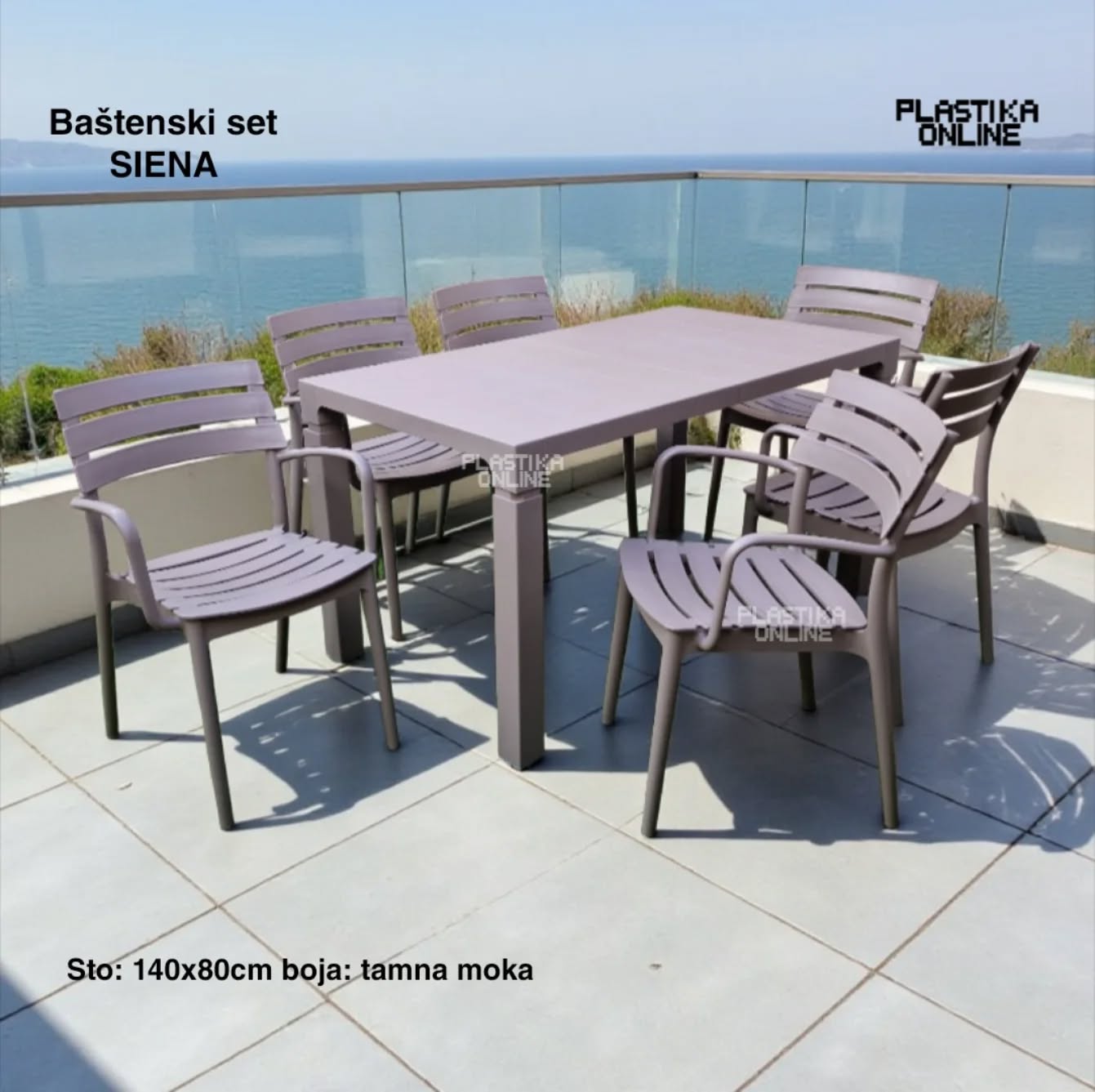 Baštenska garnitura Siena tamna moka