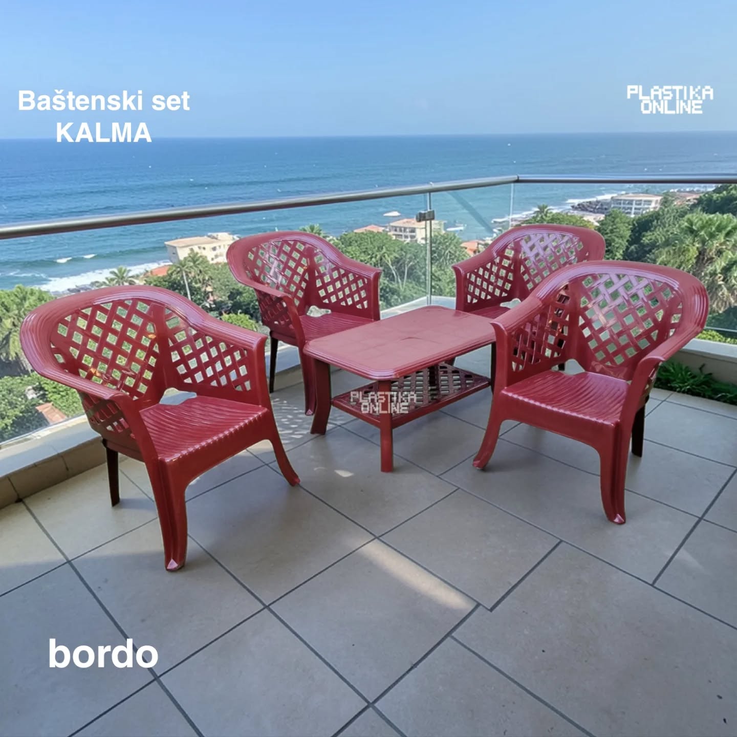 Baštenska garnitura Kalma Bordo