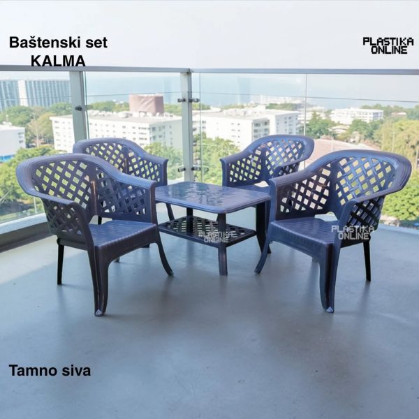 Baštenska garnitura Kalma Tamno siva
