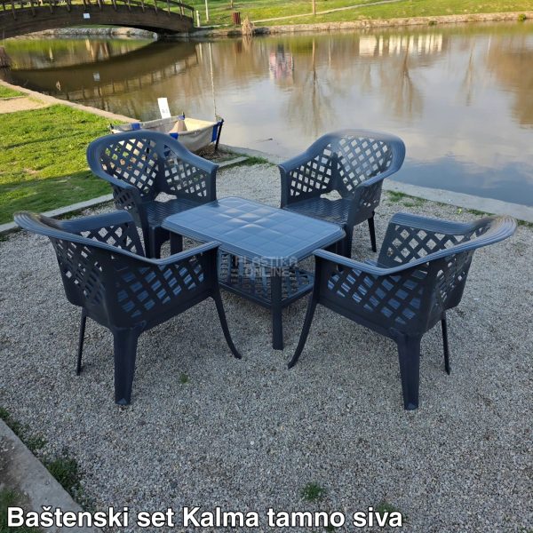 Baštenska garnitura Kalma Tamno siva