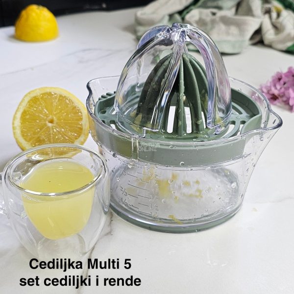 Cediljka Multi 5, Višenamenska cediljka za limun, Separator za jaja, Rende za kuhinju, Posuda sa menzurom, Kuhinjski set