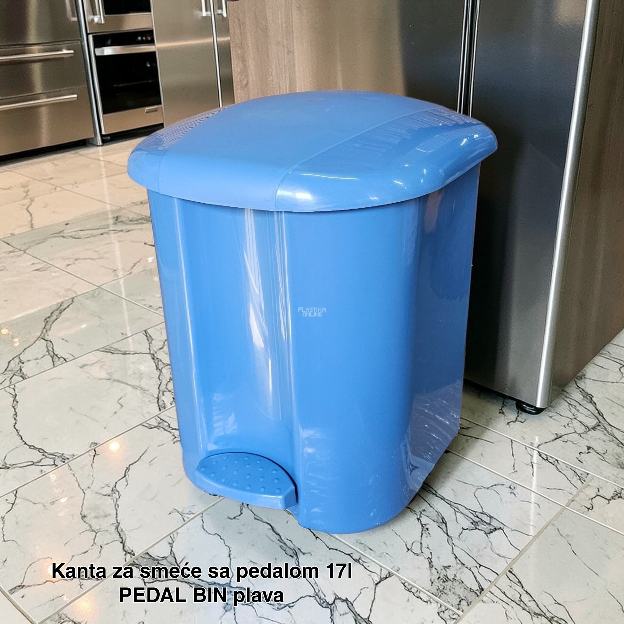 Kanta za smeće sa pedalom 17l , kanta za otpad, kanta za smeće, kanta za kuhinju, kanta za kupatilo, kanta za kancelariju plava