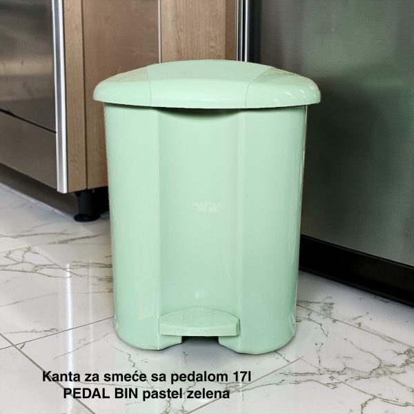 Kanta za smeće sa pedalom 17l , kanta za otpad, kanta za smeće, kanta za kuhinju, kanta za kupatilo, kanta za kancelariju zelena