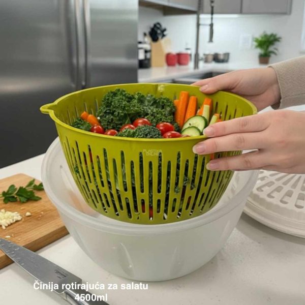 Oceđivač salate 4500 ml, Oceđivač za salatu, Centrifuga za salatu, Veliki oceđivač za salatu, Oceđivač za povrće