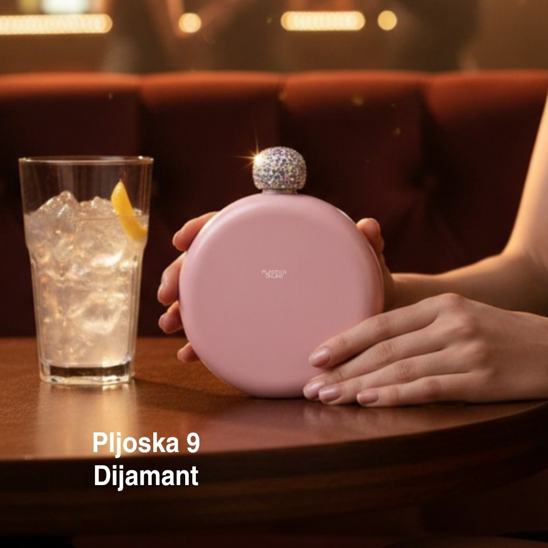 Pljoska 9, Metalna pljoska za piće, Pljoska za alkohol, Mala pljoska za torbu, Elegantna pljoska,