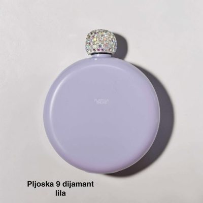 Pljoska 9, Metalna pljoska za piće, Pljoska za alkohol, Mala pljoska za torbu, Elegantna pljoska, lila