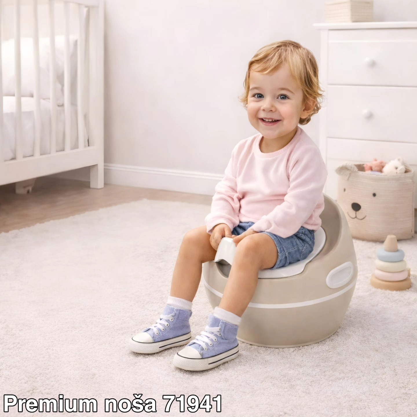 Premium noša BEIGE 7194, noša za decu, Noša sa poklopcem, Dečija noša