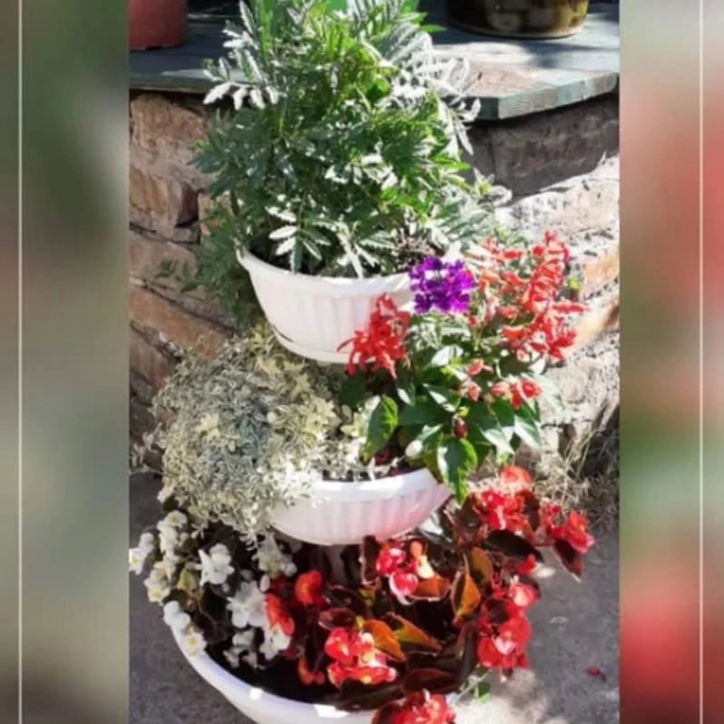 Saksija na 3 nivoa POT , Neobične saksije za cveće, Okrugle saksije, Plastične saksije za jagode, Saksije i Bašta, Saksije za cveće, Saksije za dvorište, Saksije za terasu bela