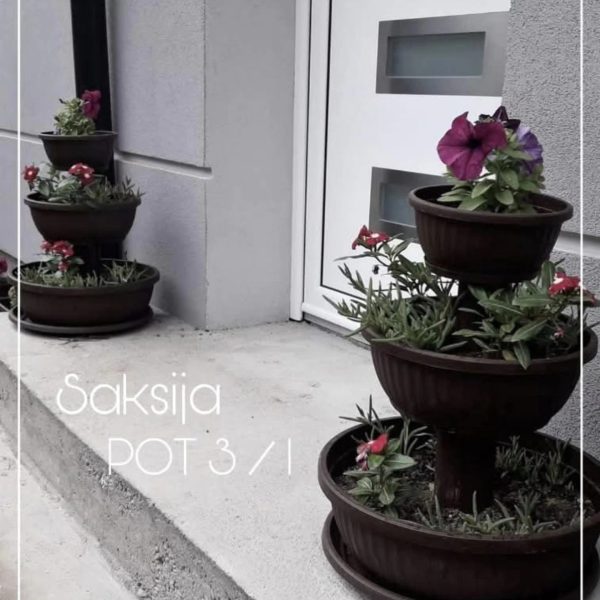 Saksija na 3 nivoa POT , Neobične saksije za cveće, Okrugle saksije, Plastične saksije za jagode, Saksije i Bašta, Saksije za cveće, Saksije za dvorište, Saksije za terasu braon