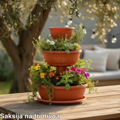 Saksija na 3 nivoa POT , Neobične saksije za cveće, Okrugle saksije, Plastične saksije za jagode, Saksije i Bašta, Saksije za cveće, Saksije za dvorište, Saksije za terasu