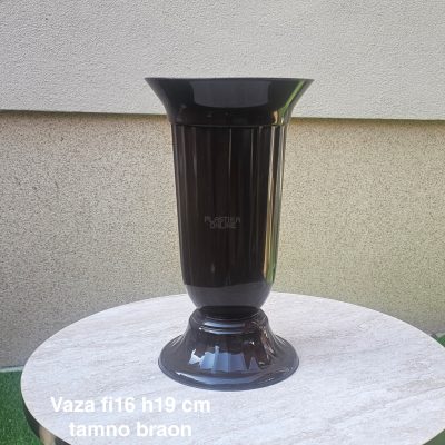 Vaza fi16 h19 cm, Plastična vaza za cveće, Vaza za cvećare, Dekorativna vaza, Velika vaza, plastične vaze BRAON