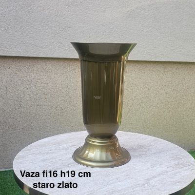 Vaza fi16 h19 cm, Plastična vaza za cveće, Vaza za cvećare, Dekorativna vaza, Velika vaza, plastične vaze staro zlato