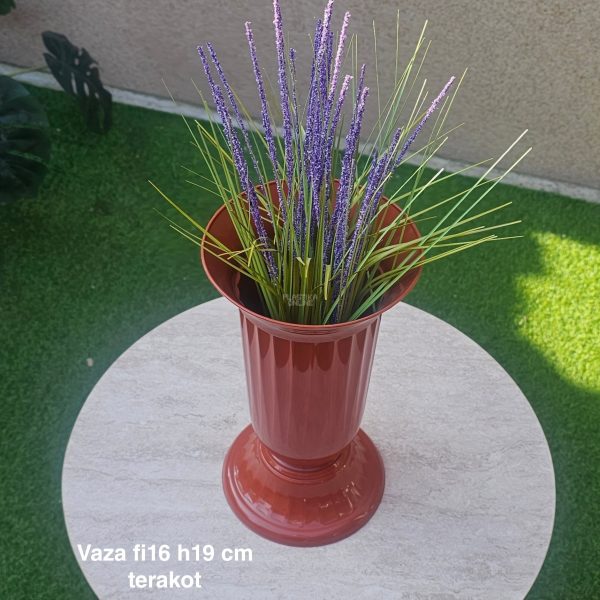 Vaza fi16 h19 cm, Plastična vaza za cveće, Vaza za cvećare, Dekorativna vaza, Velika vaza, plastične vaze terakot