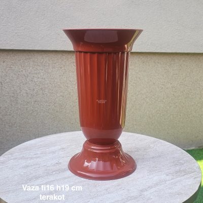 Vaza fi16 h19 cm, Plastična vaza za cveće, Vaza za cvećare, Dekorativna vaza, Velika vaza, plastične vaze terakot