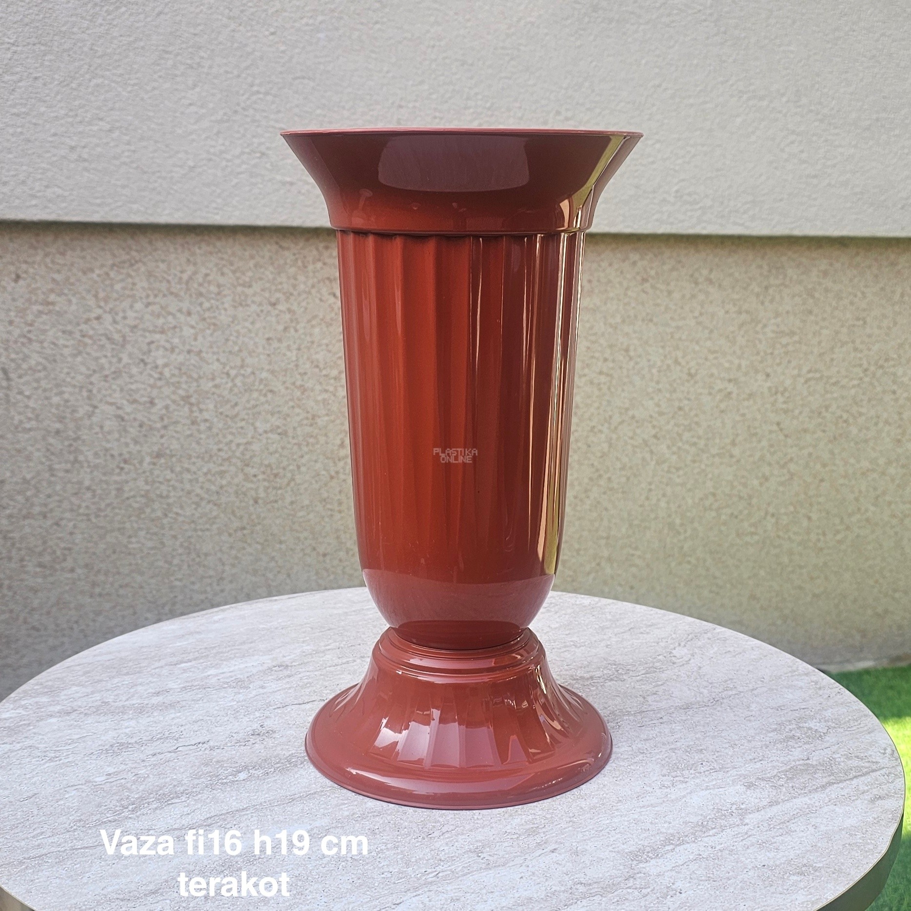Vaza fi16 h19 cm, Plastična vaza za cveće, Vaza za cvećare, Dekorativna vaza, Velika vaza, plastične vaze terakot
