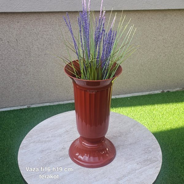 Vaza fi16 h19 cm, Plastična vaza za cveće, Vaza za cvećare, Dekorativna vaza, Velika vaza, plastične vaze terakot