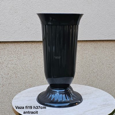 Vaza fi19 h37 cm, Plastična vaza za cveće, Vaza za cvećare, Dekorativna vaza, Velika vaza, plastične vaze antracit