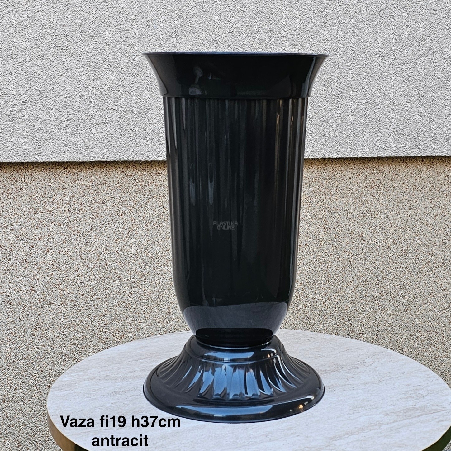 Vaza fi19 h37 cm, Plastična vaza za cveće, Vaza za cvećare, Dekorativna vaza, Velika vaza, plastične vaze antracit