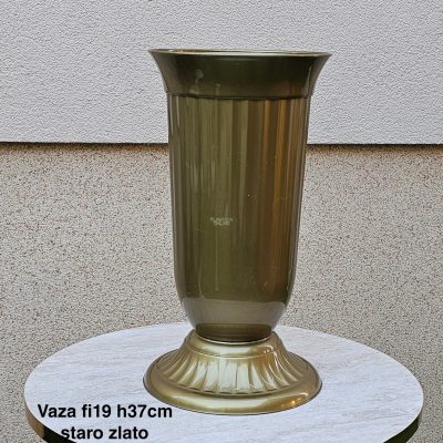 Vaza fi19 h37 cm, Plastična vaza za cveće, Vaza za cvećare, Dekorativna vaza, Velika vaza, plastične vaze staro zlato