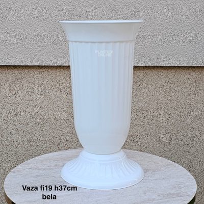 Vaza fi19 h37 cm, Plastična vaza za cveće, Vaza za cvećare, Dekorativna vaza, Velika vaza, plastične vaze tamno bela