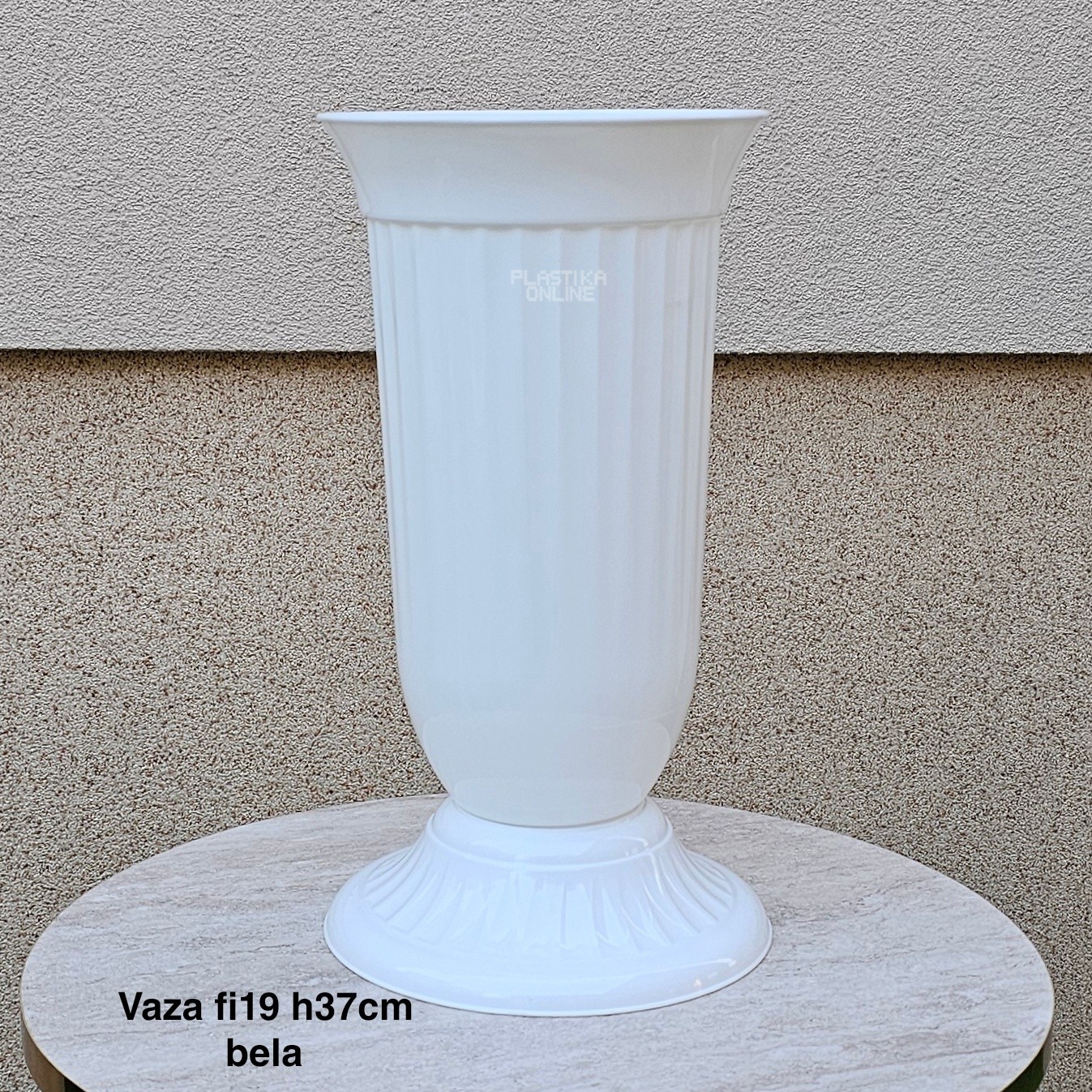 Vaza fi19 h37 cm, Plastična vaza za cveće, Vaza za cvećare, Dekorativna vaza, Velika vaza, plastične vaze tamno bela