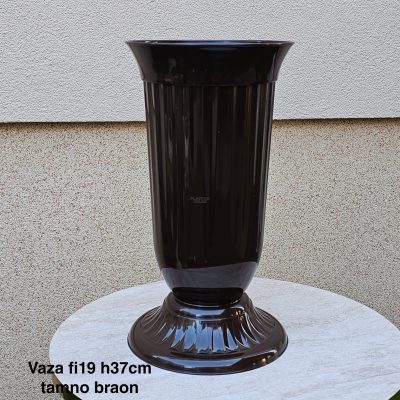 Vaza fi19 h37 cm, Plastična vaza za cveće, Vaza za cvećare, Dekorativna vaza, Velika vaza, plastične vaze tamno braon