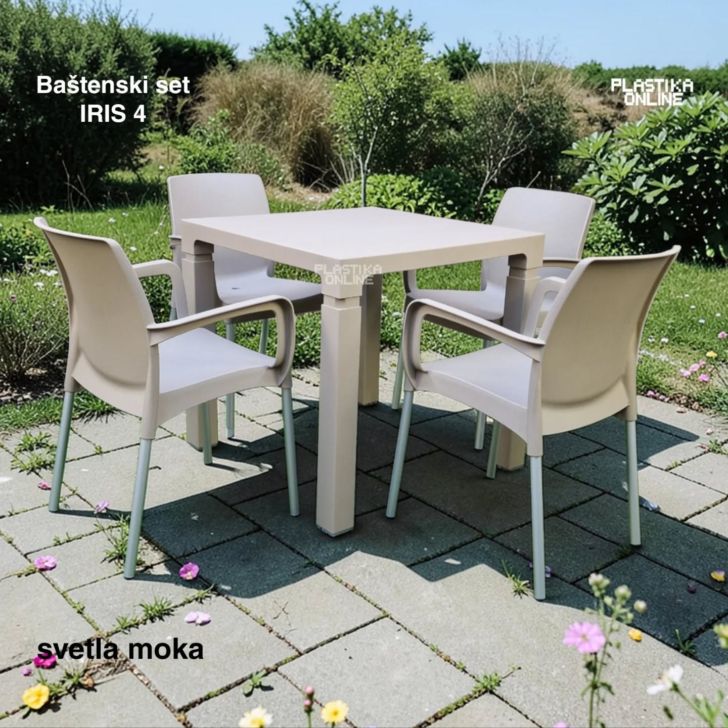 Baštenska garnitura Iris 4 svetla moka