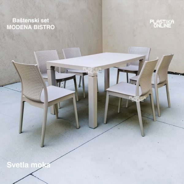 Baštenska garnitura Modena Bistro svetla moka