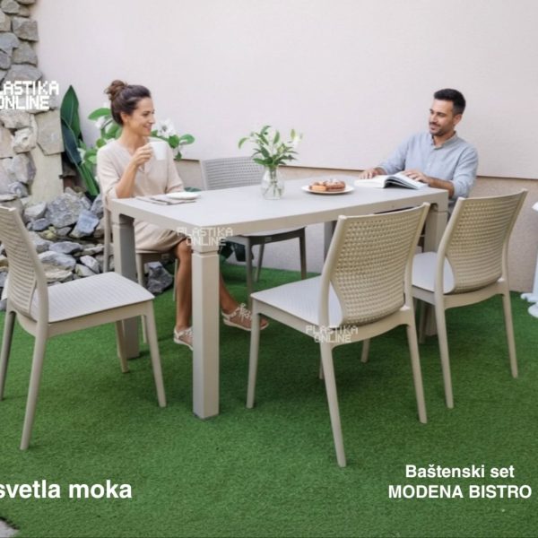 Baštenska garnitura Modena Bistro svetla moka