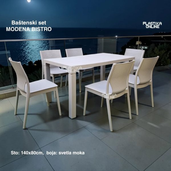 Baštenska garnitura Modena Bistro svetla moka
