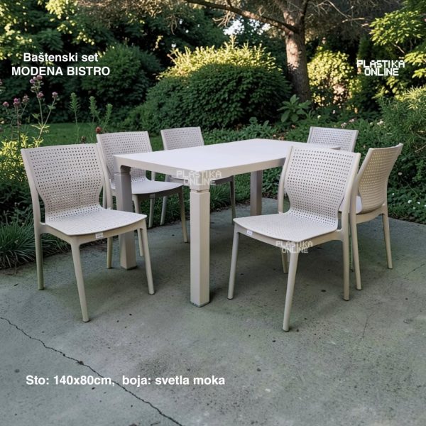 Baštenska garnitura Modena Bistro svetla moka