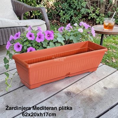 zardinjera mediteran 62 , plasticne zardinjere, zardinjere za balkon, zardinjere za terasu, zardinjere, dugacke zardinjere terakot