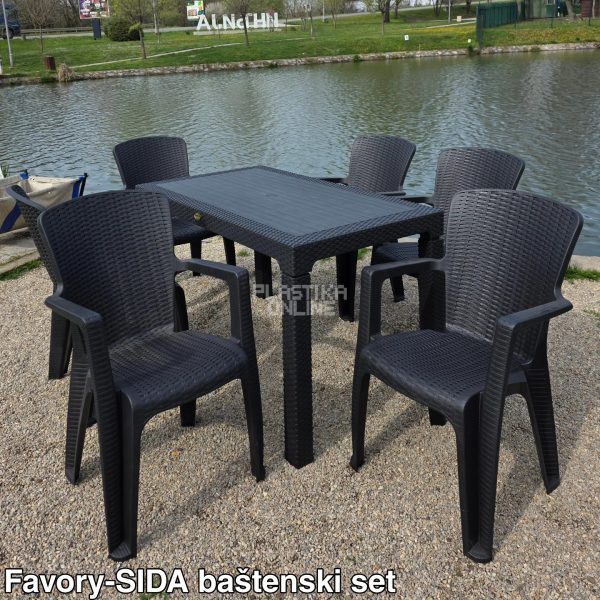 Baštenska garnitura Sida 6 Favory, Baštenska garnitura, Baštenski set sa 6 stolica, Plastična baštenska garnitura, Baštenski nameštaj, Garnitura za dvorište