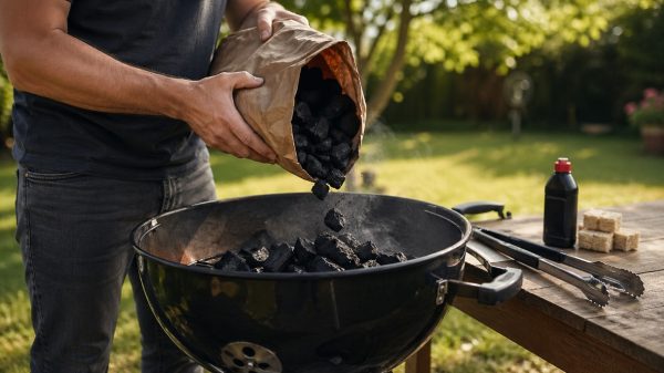 Odmeravanje koliko ćumura je potrebno za roštilj