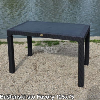 Plastični sto 125x75 Favory, Plastični sto 125x75, Baštenski sto od plastike, Sto sa imitacijom ratana, Sto za terasu, Višenamenski plastični sto
