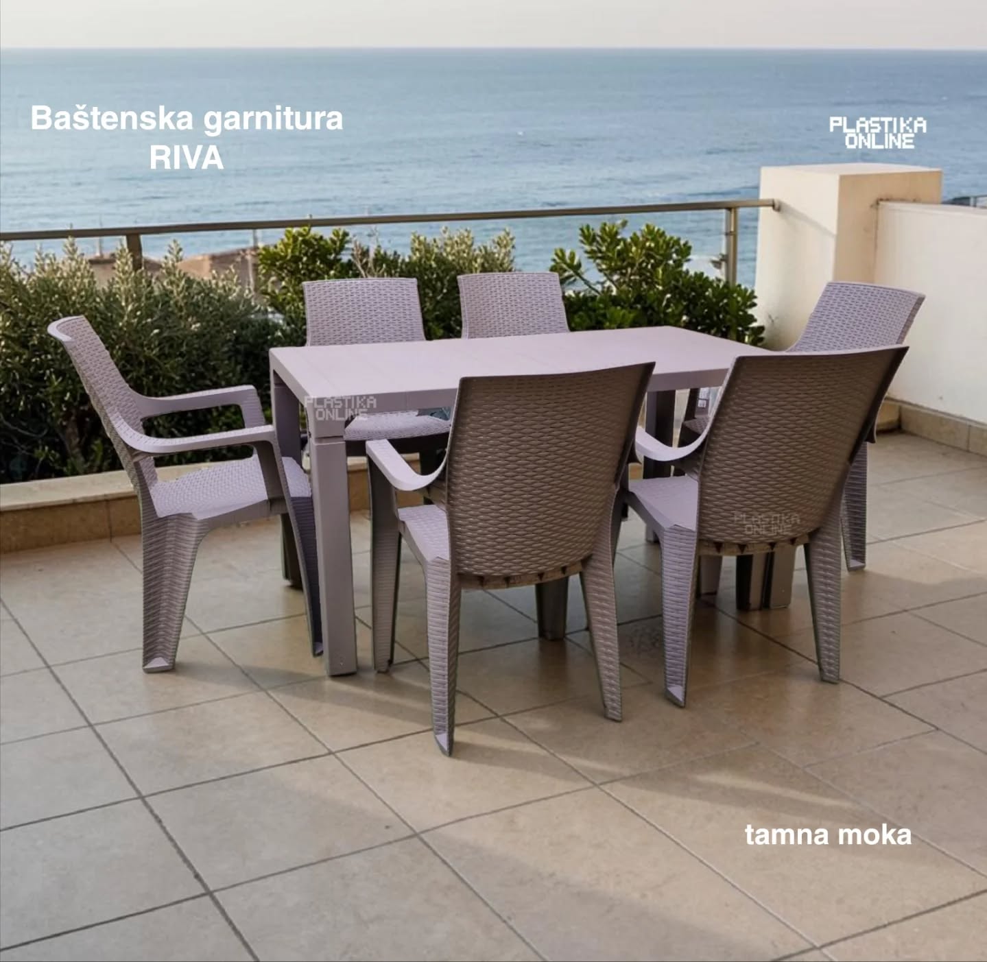 Baštenska garnitura RIVA tamna moka