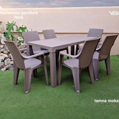 Baštenska garnitura RIVA tamna moka