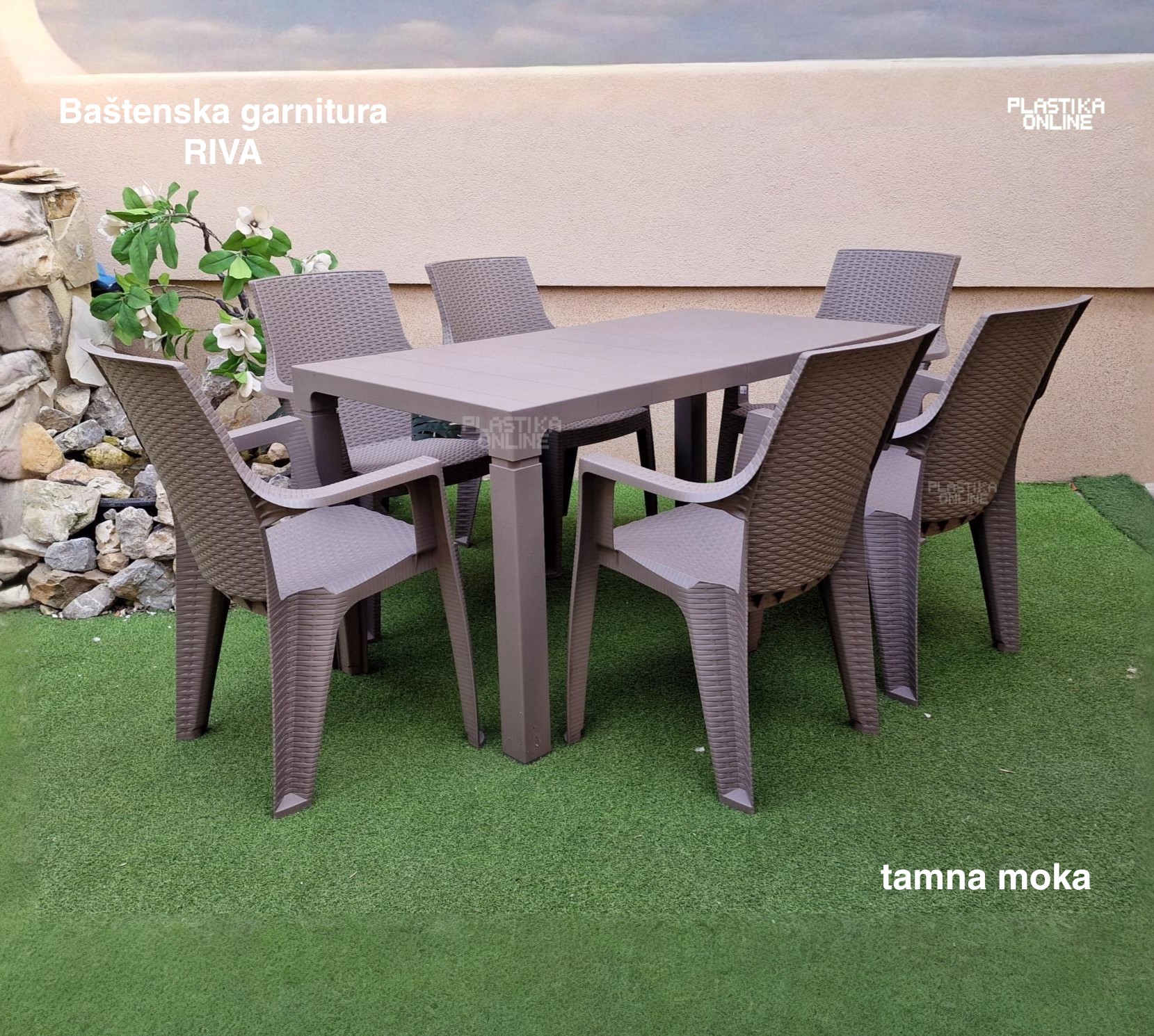 Baštenska garnitura RIVA tamna moka
