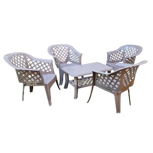 Baštenska garnitura KALMA Moka (sto 90x55cm i 4 fotelje)