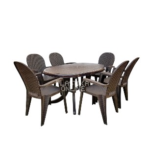 Baštenski set AVALA 6 – ovalni sto Orlando 140x100cm i 6 stolica Avala