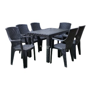 Baštenski set Amelia lux – Antracit (6 stolica i sto)