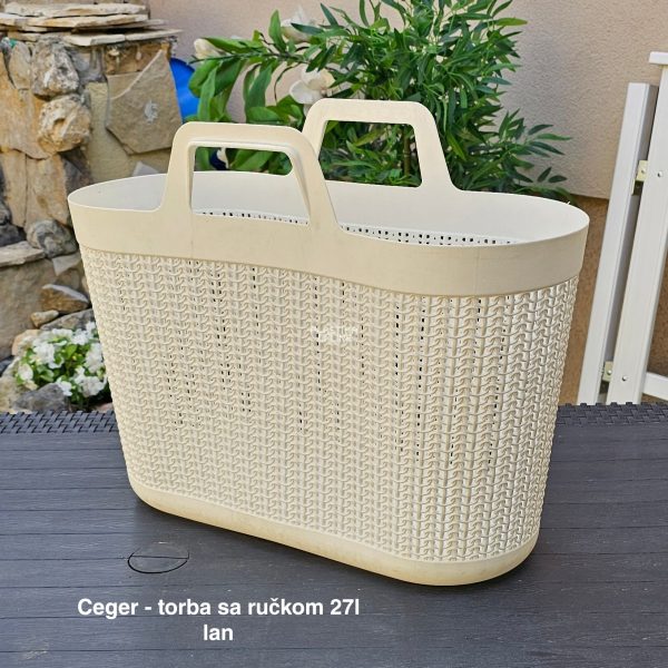 Ceger – torba sa ručkom 27L, Ceger za kupovinu, Plastični ceger, Torba za plažu, torba za pijacu