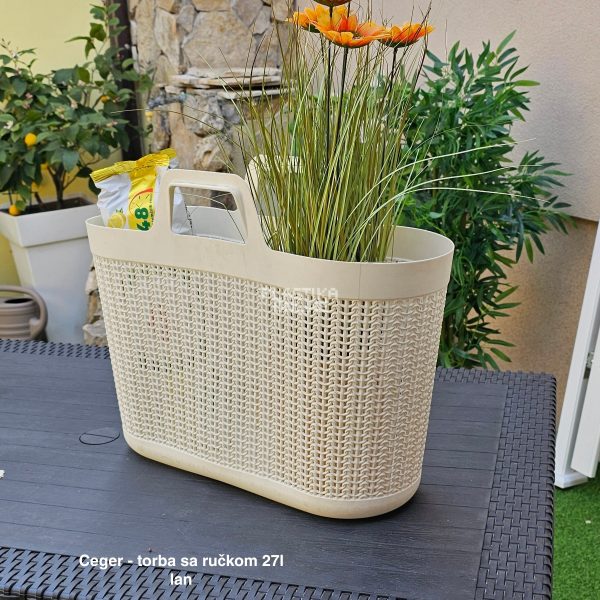 Ceger – torba sa ručkom 27L, Ceger za kupovinu, Plastični ceger, Torba za plažu, torba za pijacu
