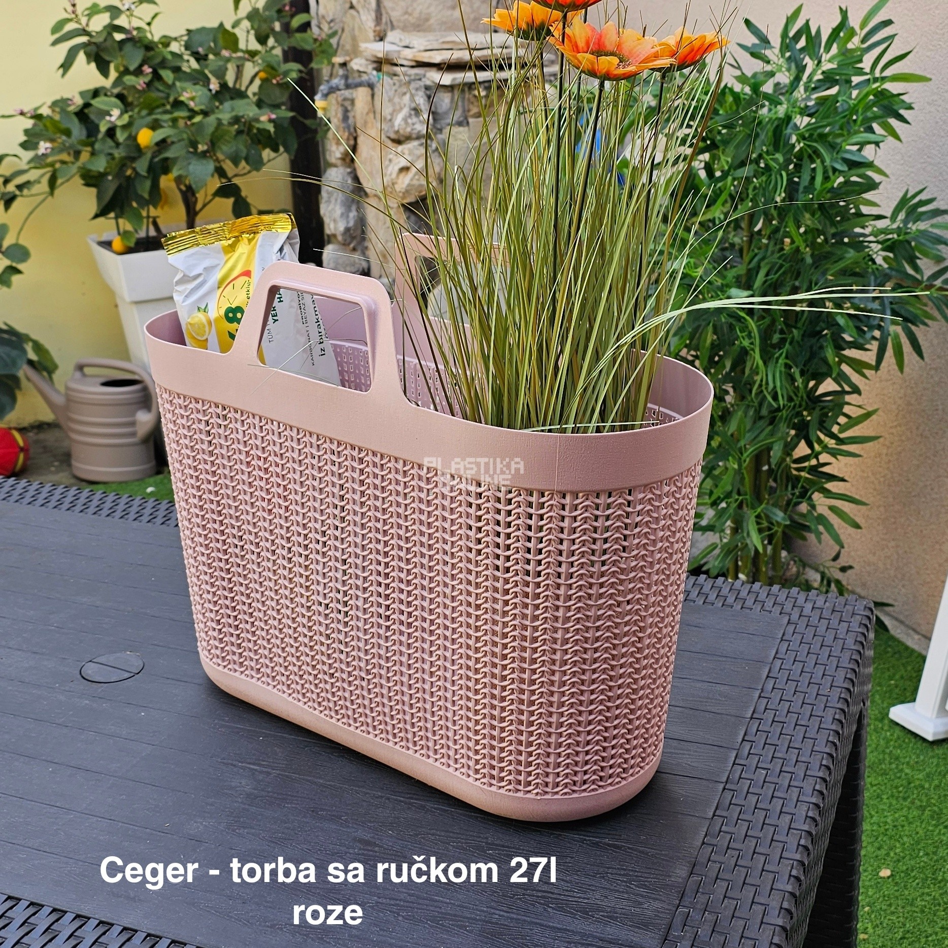 Ceger – torba sa ručkom 27L, Ceger za kupovinu, Plastični ceger, Torba za plažu, torba za pijacu