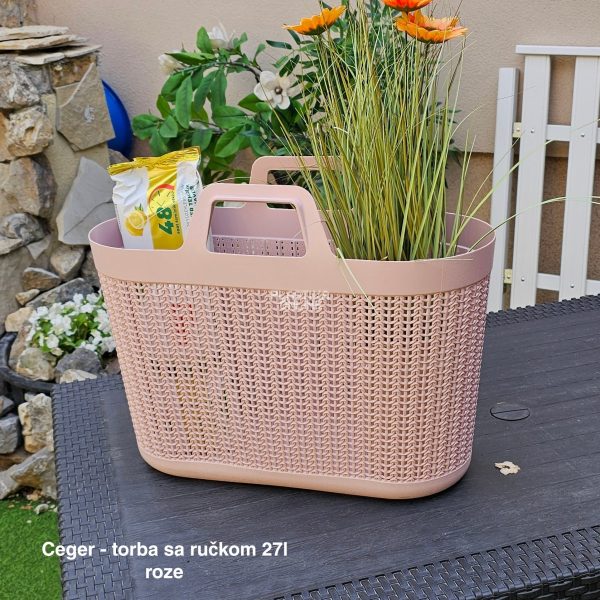 Ceger – torba sa ručkom 27L, Ceger za kupovinu, Plastični ceger, Torba za plažu, torba za pijacu