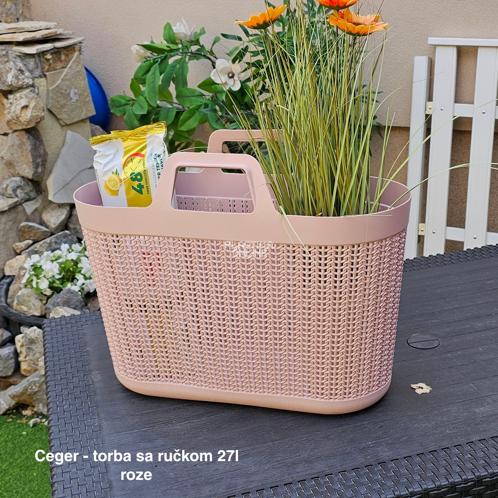 Ceger – torba sa ručkom 27L, Ceger za kupovinu, Plastični ceger, Torba za plažu, torba za pijacu