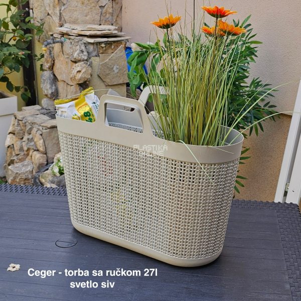 Ceger – torba sa ručkom 27L, Ceger za kupovinu, Plastični ceger, Torba za plažu, torba za pijacu
