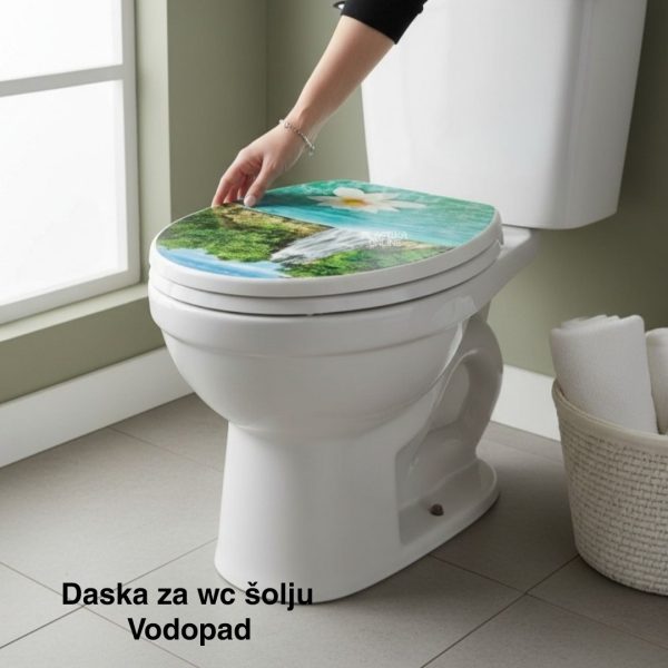 Daska za WC šolju 44x36 cm, Plastična daska za WC šolju sa poklopcem, WC daska sa šrafovima, Plastična WC daska, Poklopac za WC dasku